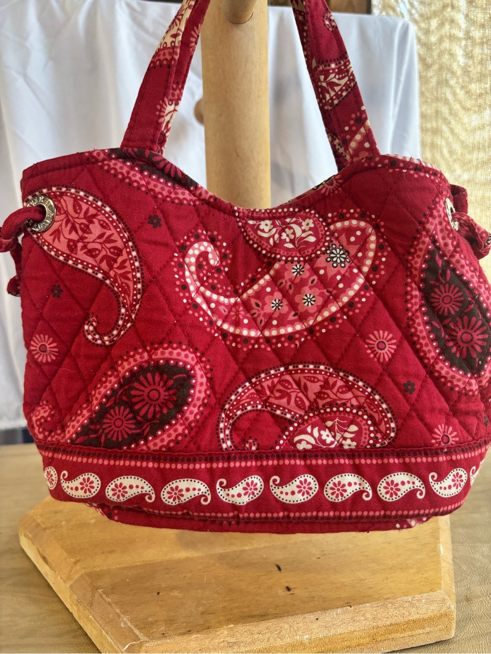 Vera Bradley Quilted Red Paisley Shoulder Bag